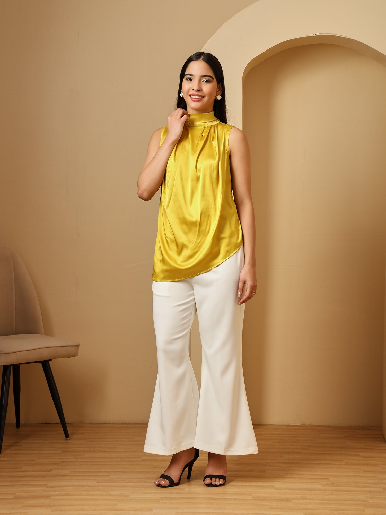 Yellow Halter Neck Co-ord (Set of 2)