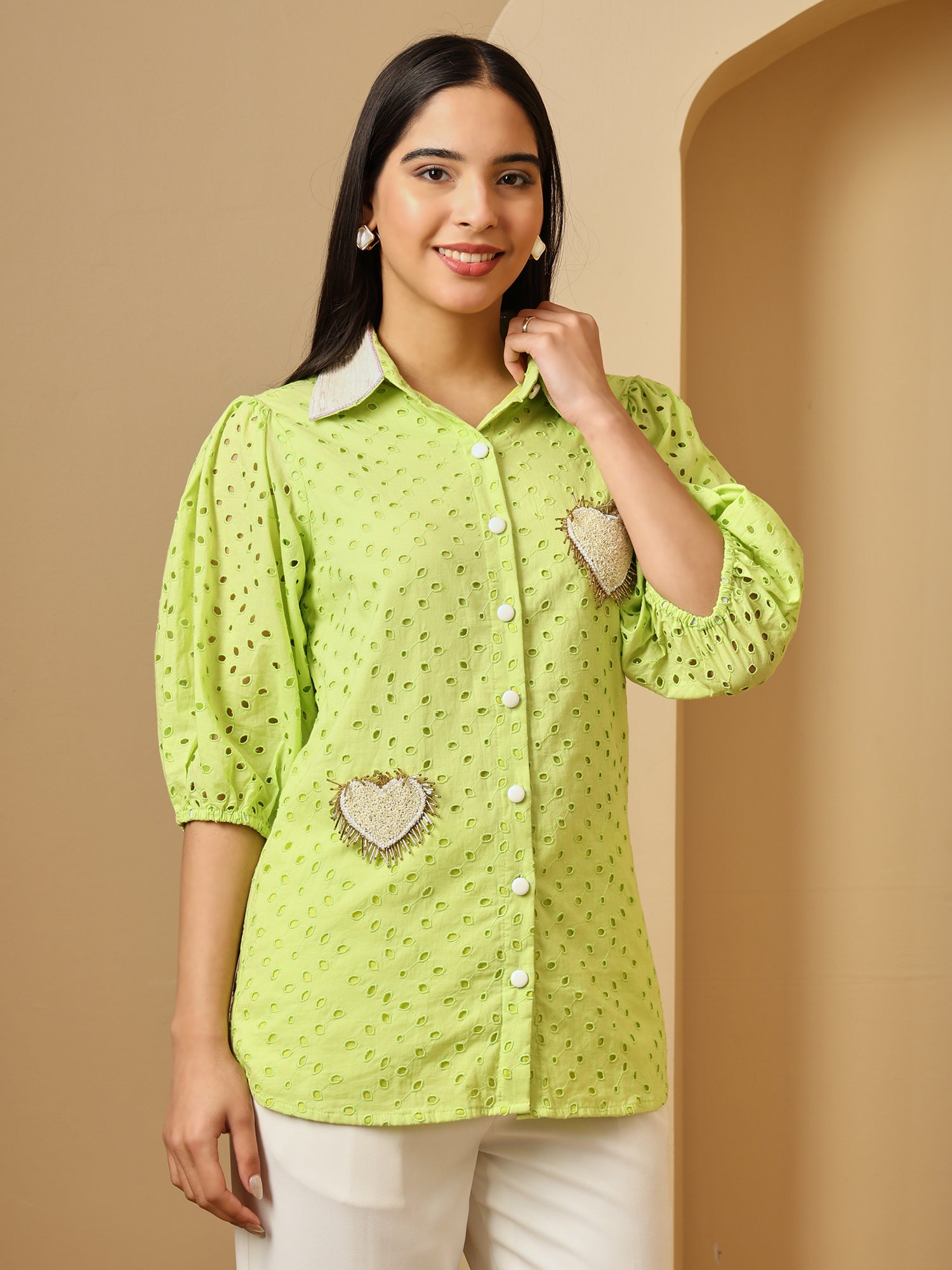 White Heart Green Co-ord (Set of 2)