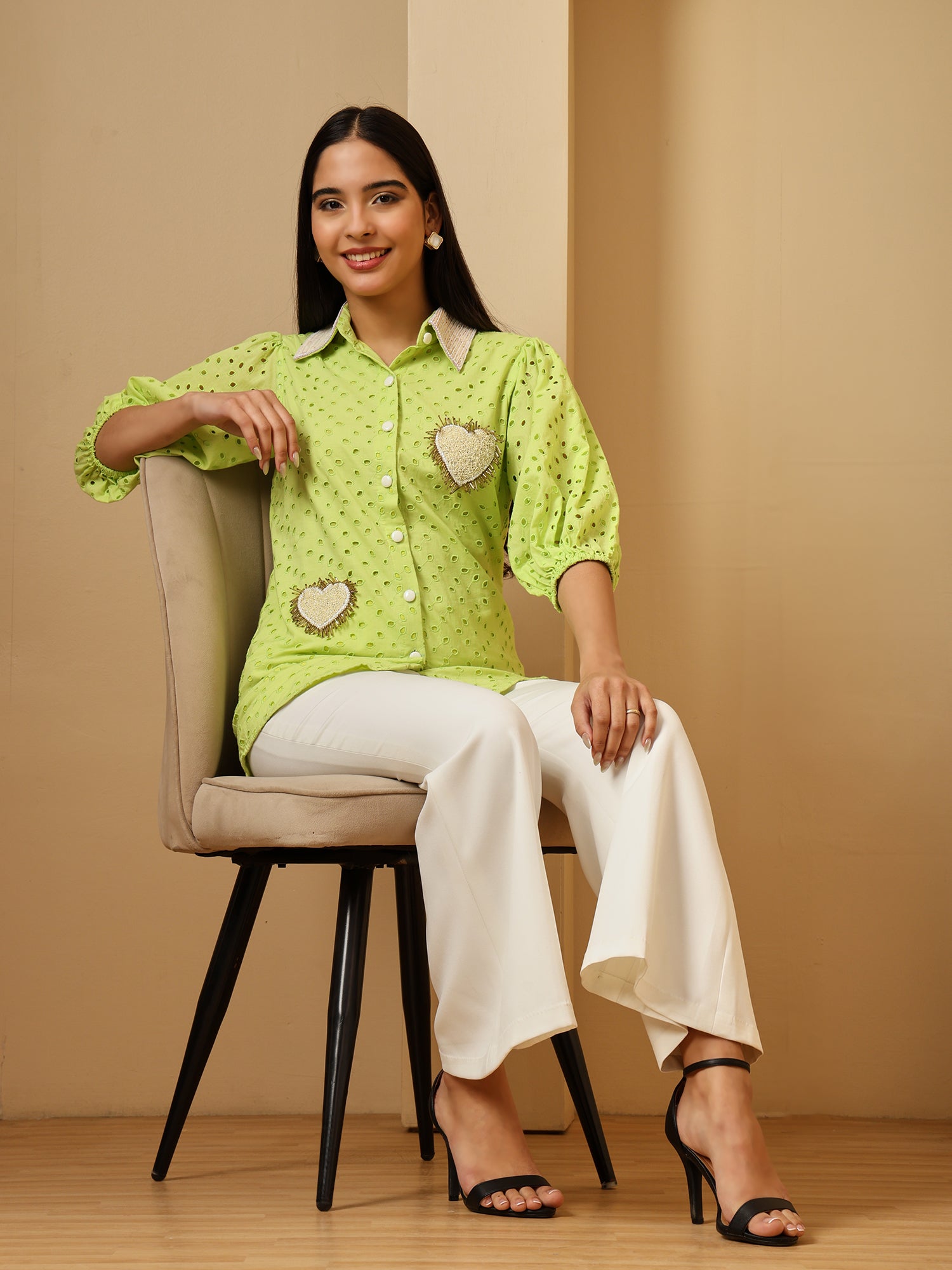 White Heart Green Co-ord (Set of 2)