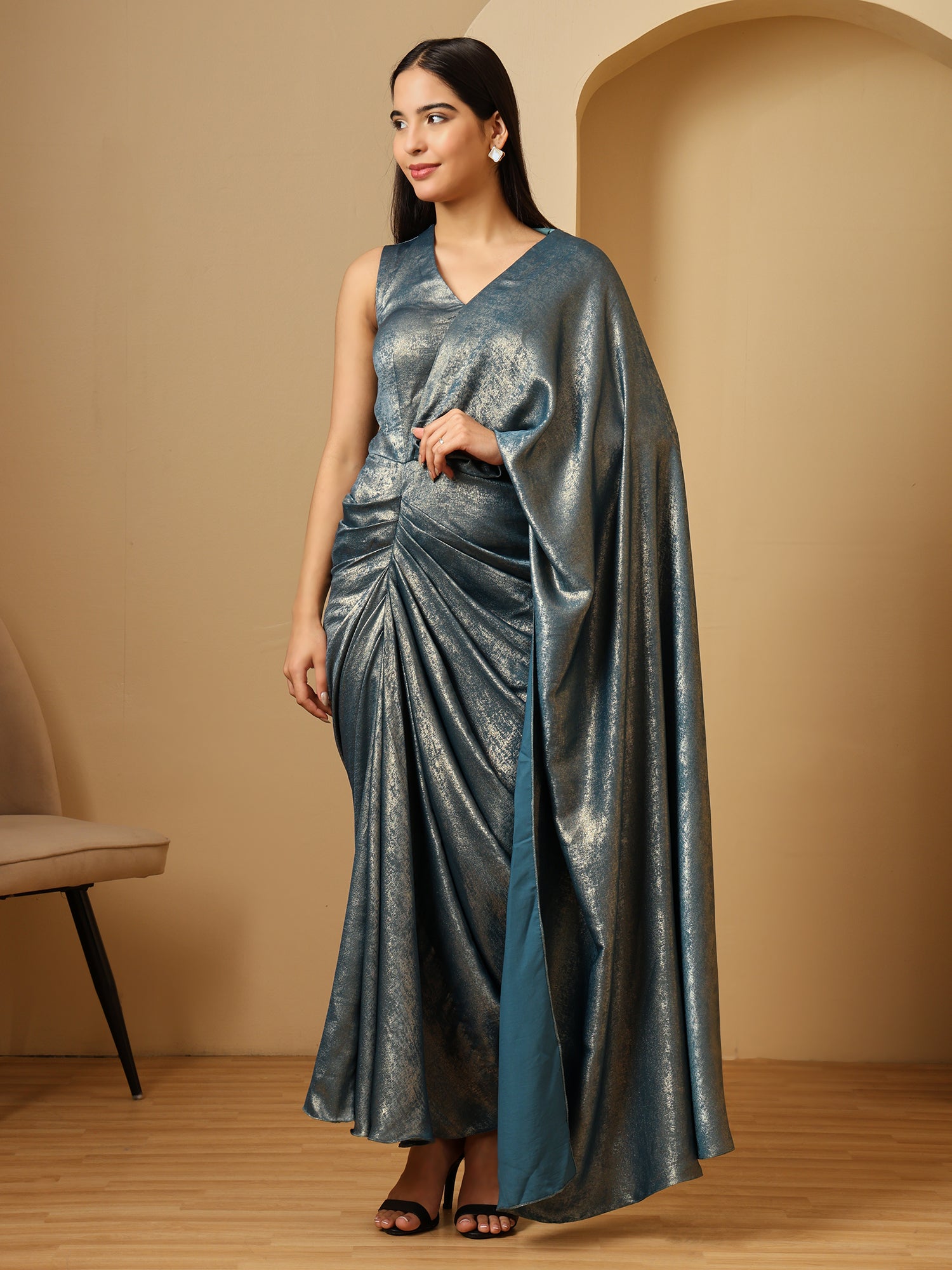 Shine Drape Dress