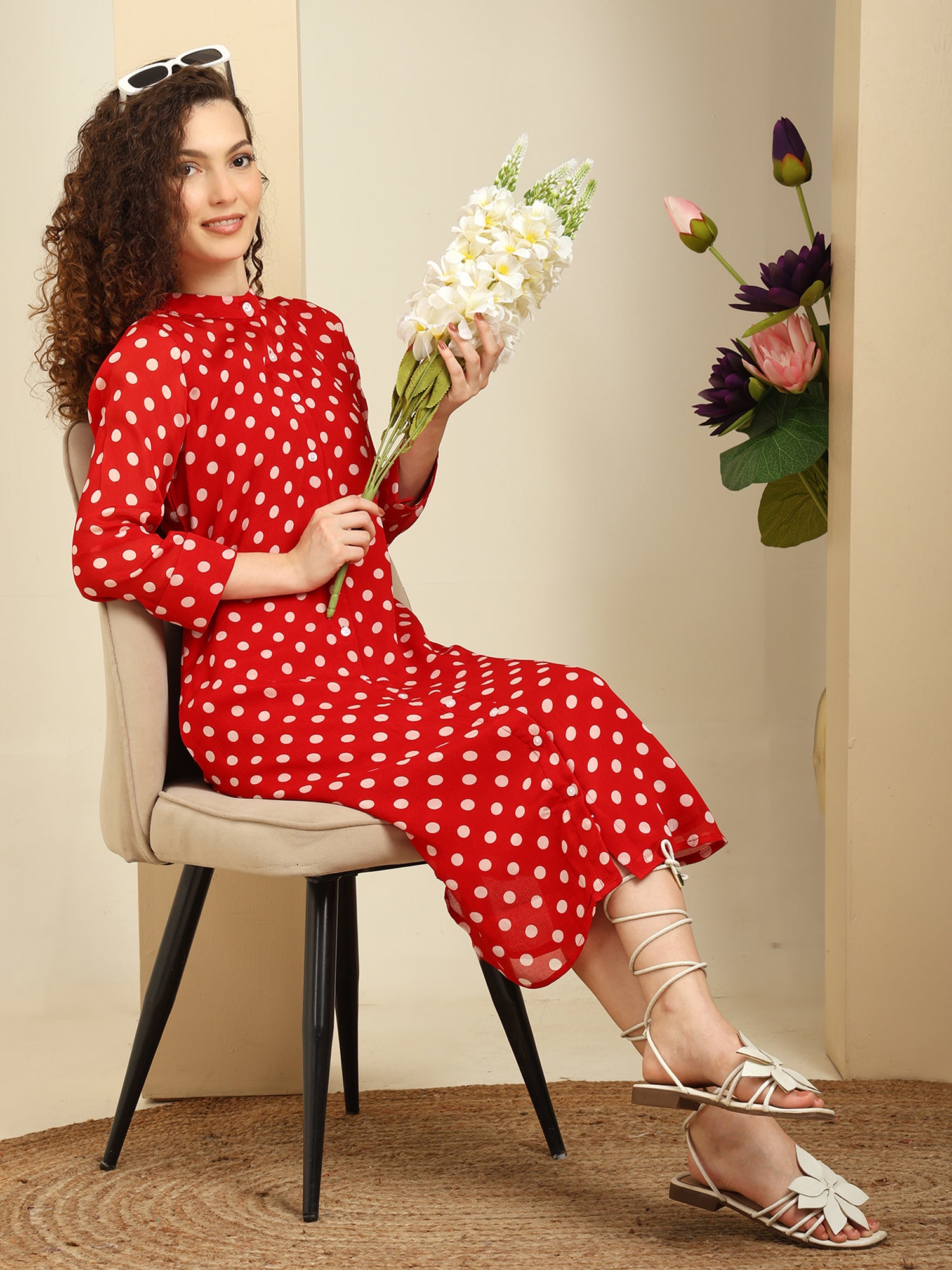Georgette Polka Dress
