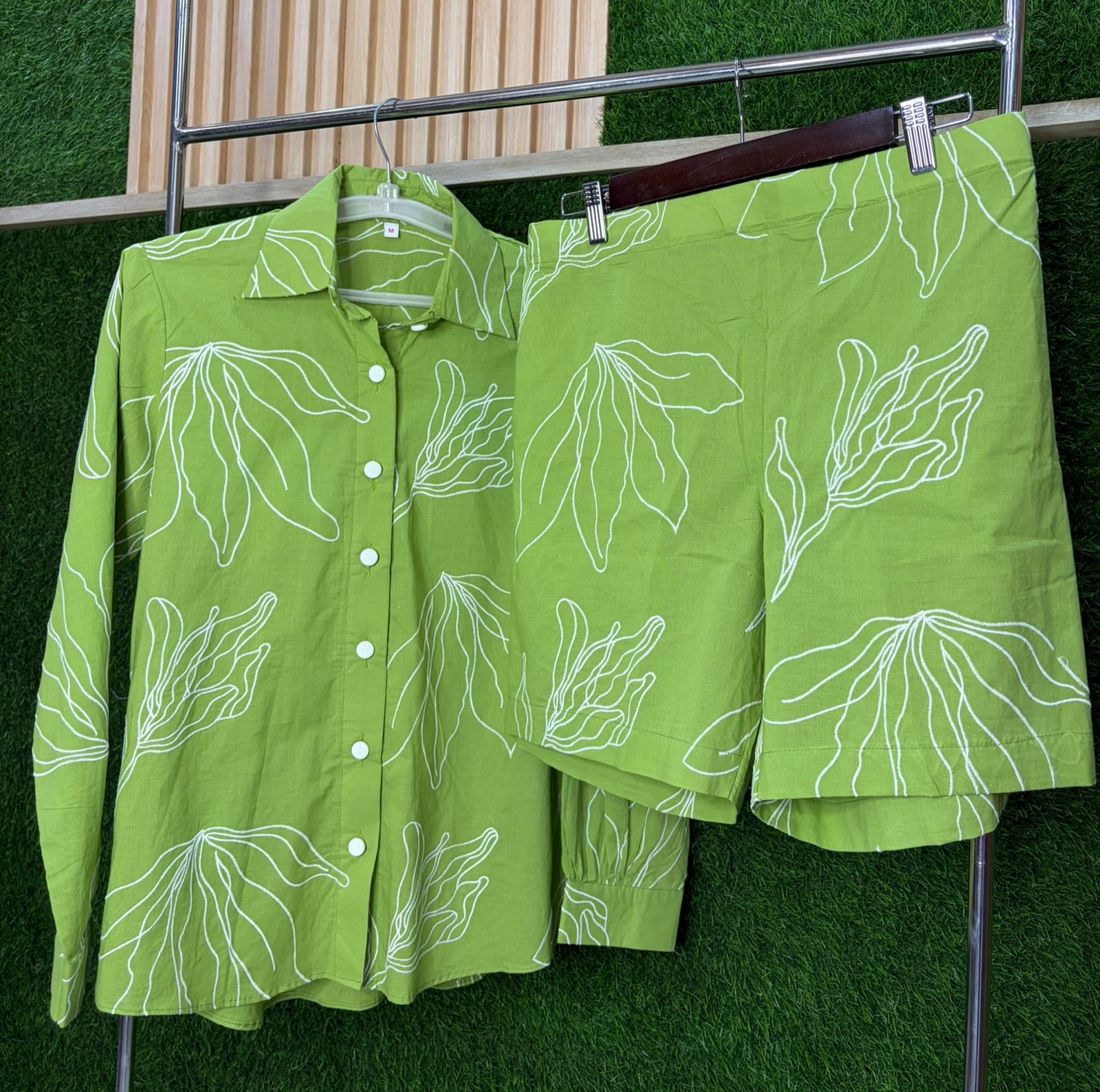 Cotton fabric with hand embroidery full cord set